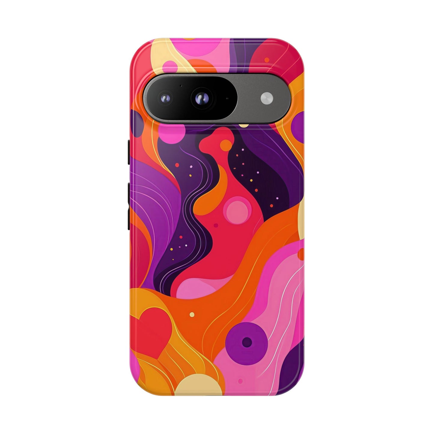 Love Vibes – Retro Abstract Groove Phone Case for iPhone, Google Pixel, Samsung