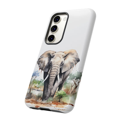 Safari Watercolor Elephant Mobile Cover – Artistic Wildlife Design