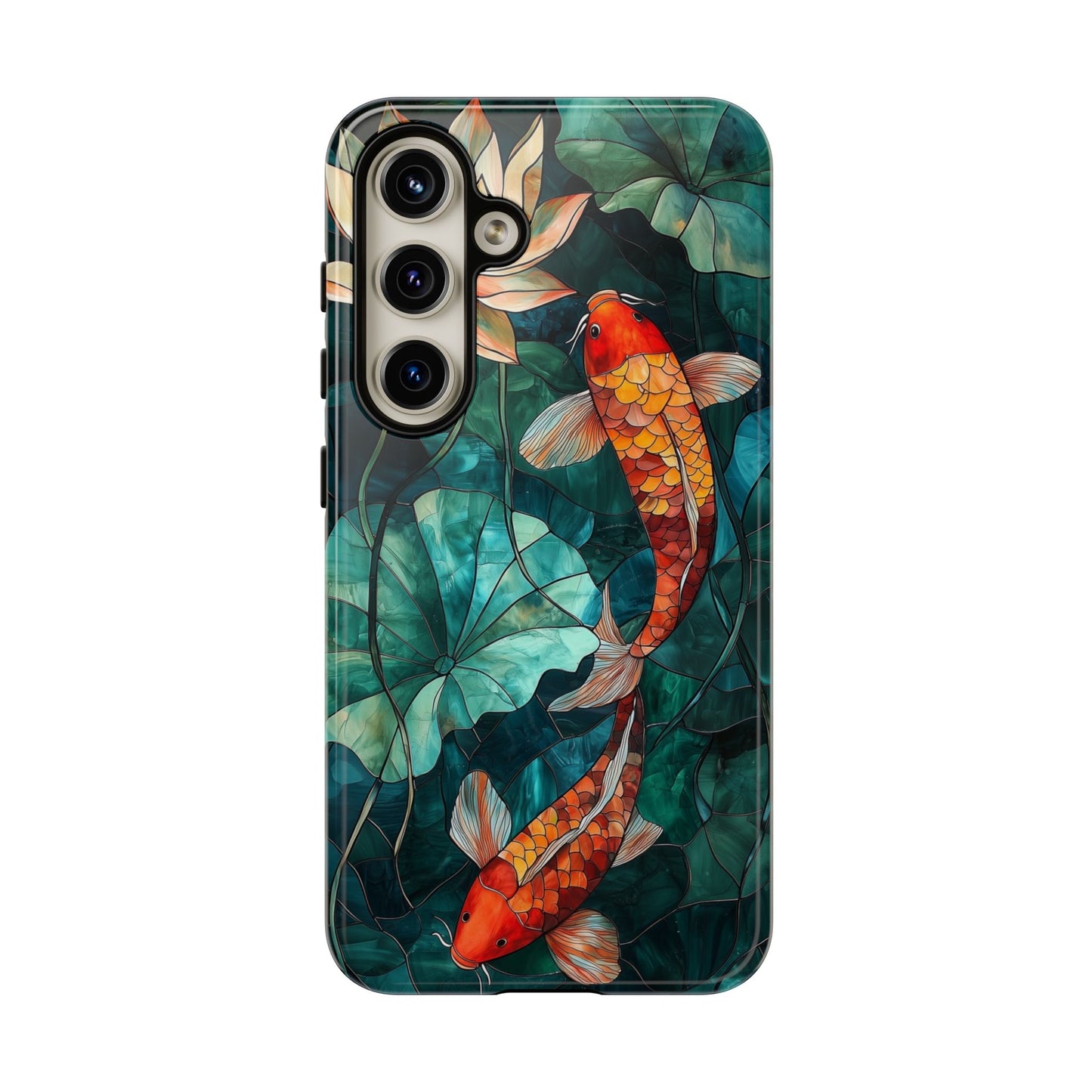 Lotus Serenity" – Koi Pond Stained Glass Case or iPhone, Samsung & Pixel