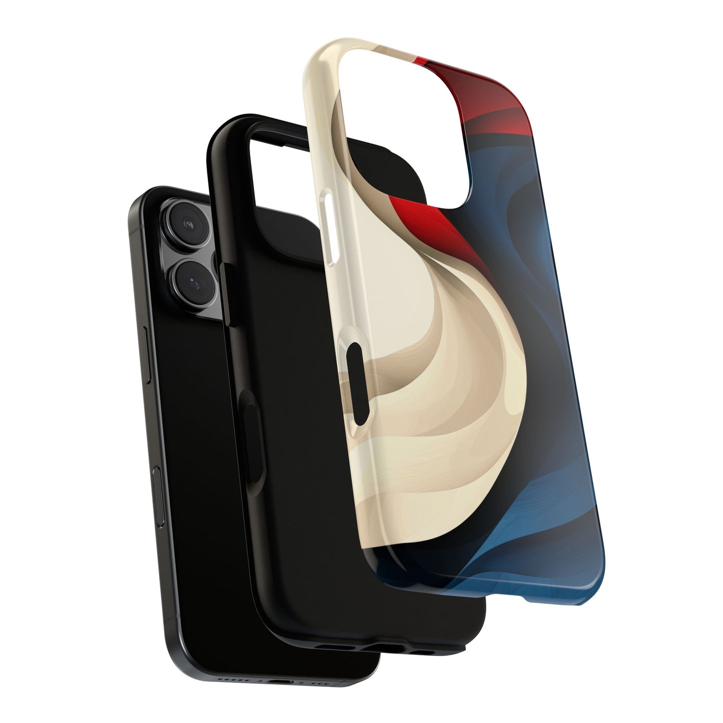 Crimson Current – Flowing Abstract Wave Phone Case for iPhone, Samsung & Pixel