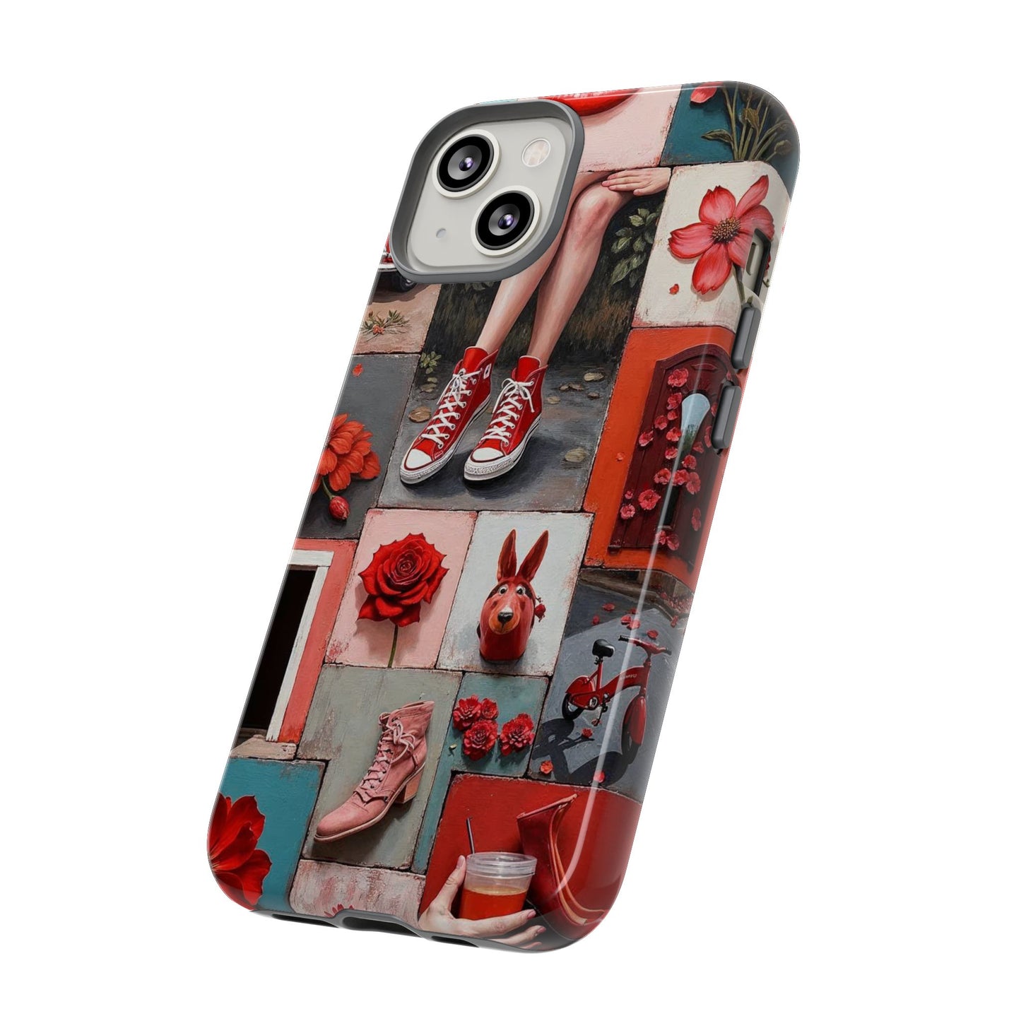 Red Sneakers & Roses Collage Phone Case