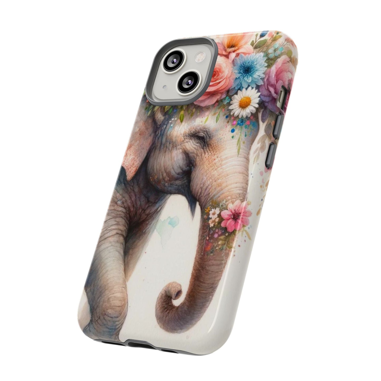Joyful Floral Elephant Mobile Cover – Whimsical Watercolor Art