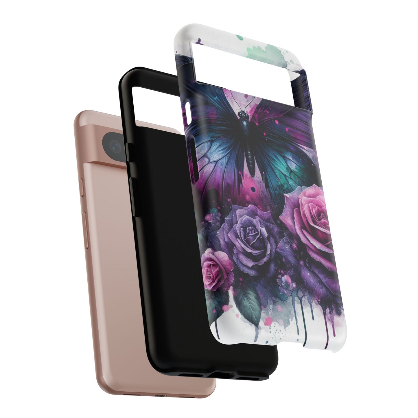 Mystic Bloom – Vibrant Butterfly & Rose Art Mobile Cover