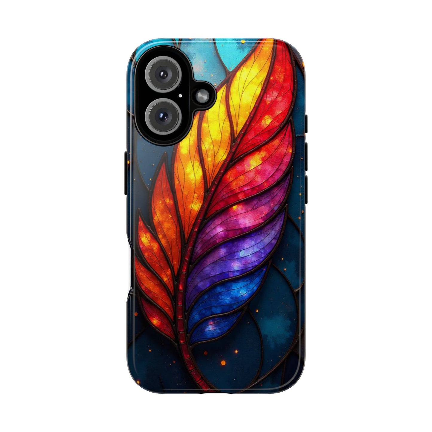 Vivid Feather: Stained Glass Abstract Art