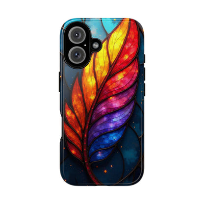 Vivid Feather: Stained Glass Abstract Art
