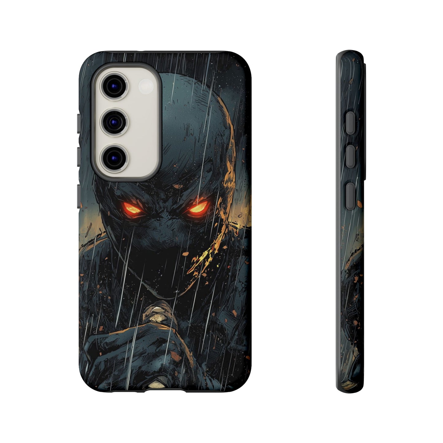 Shadowblade Vengeance | Dark Comic Assassin in the Rain Phone Case for iPhone, Samsung & Pixel