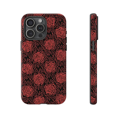 Red roses abstract geometric seamless pattern design
