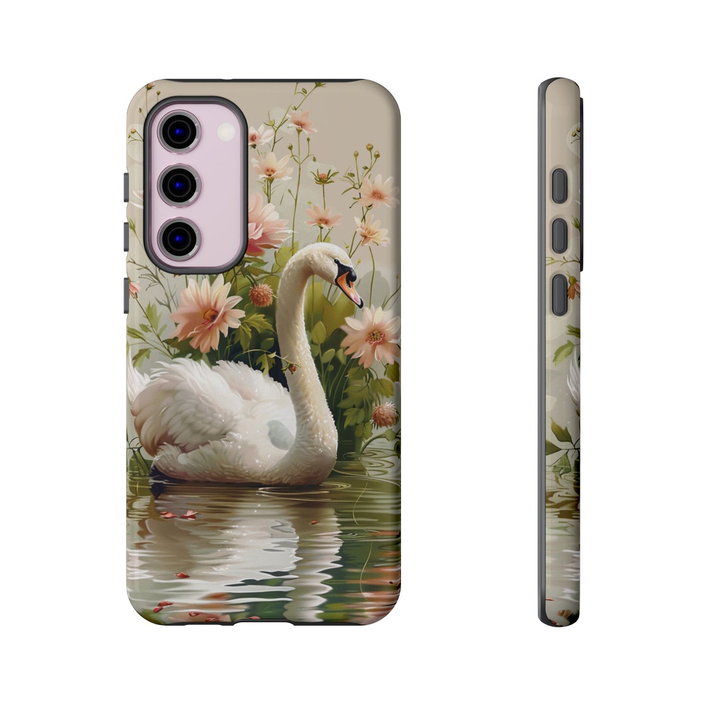 Floral Swan Phone Case – Bird Phone Case, Elegant & Protective for iPhone, Samsung & Google Pixel