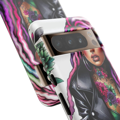 Neon Rebel – Vibrant Biker Queen Mobile Cover