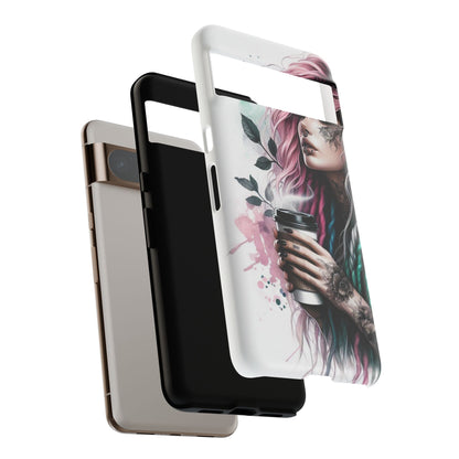 Boho Rebel – Vibrant Dreadlocks & Tattooed Coffee Lover Mobile Cover