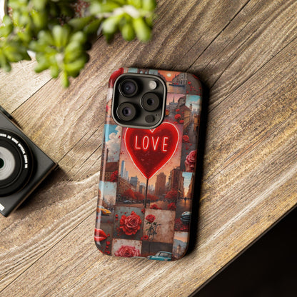 Neon Love Heart & Rose Phone Case
