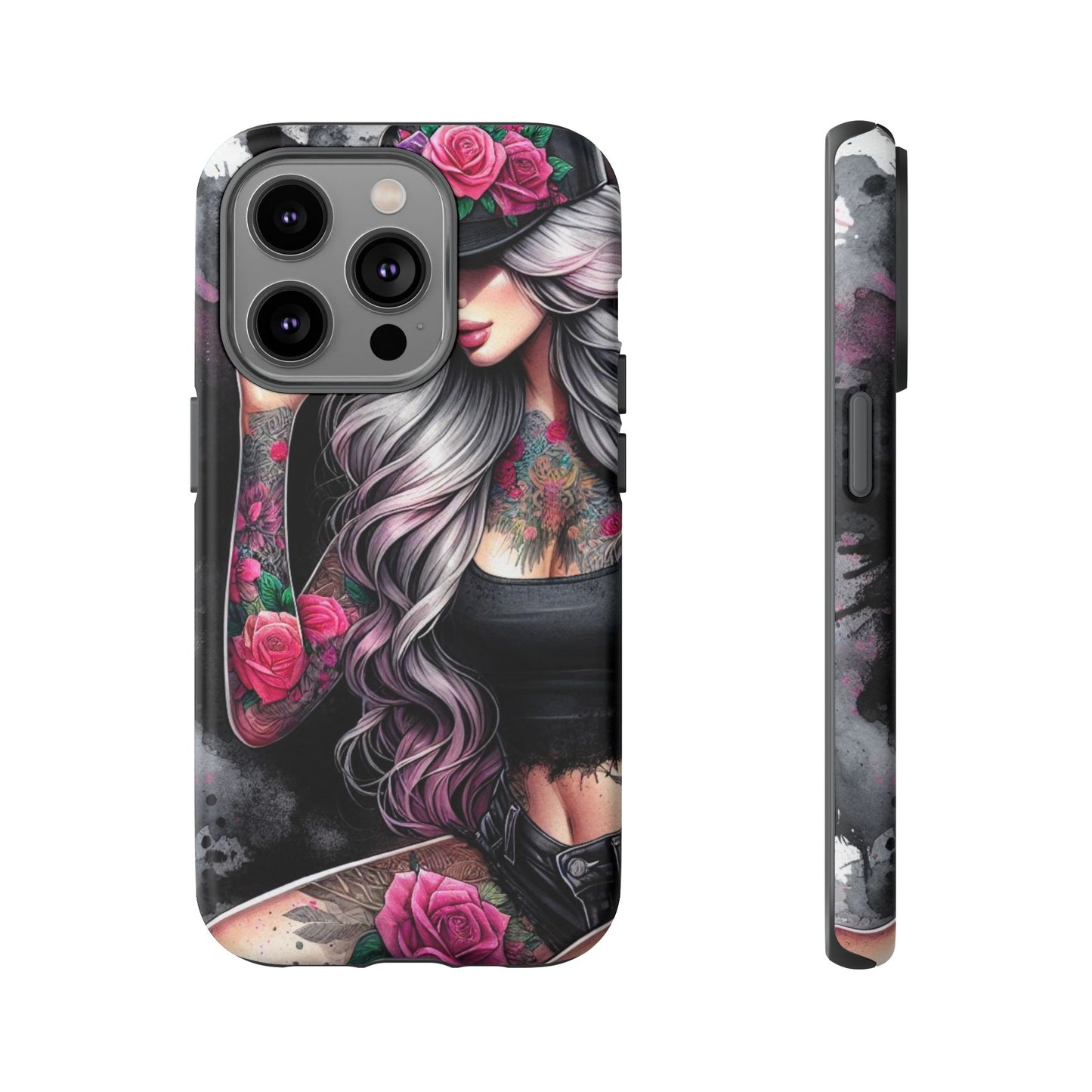 Ink & Roses – Edgy Floral Rebel Mobile Cover