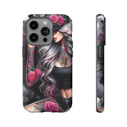 Ink & Roses – Edgy Floral Rebel Mobile Cover