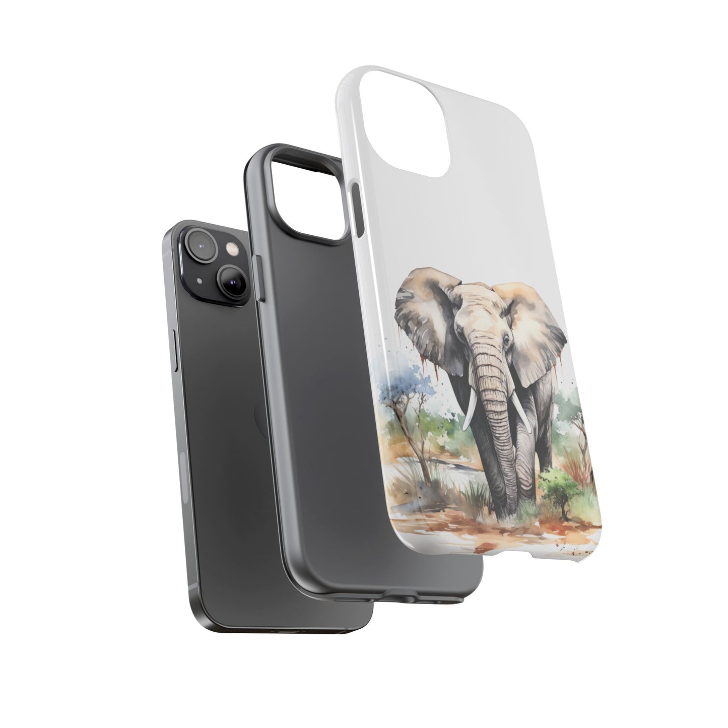 Safari Watercolor Elephant Mobile Cover – Artistic Wildlife Design