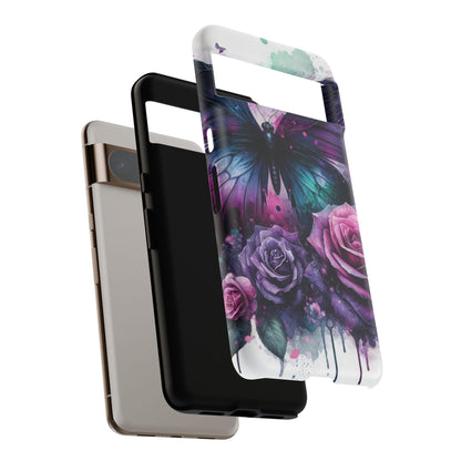 Mystic Bloom – Vibrant Butterfly & Rose Art Mobile Cover