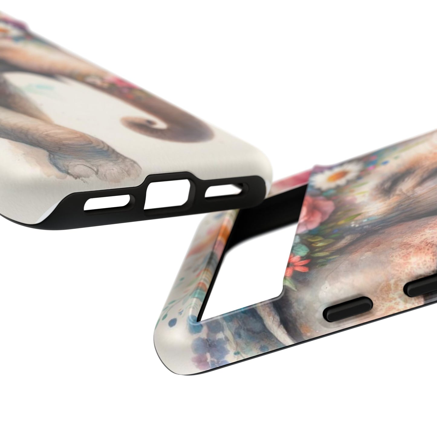 Joyful Floral Elephant Mobile Cover – Whimsical Watercolor Art