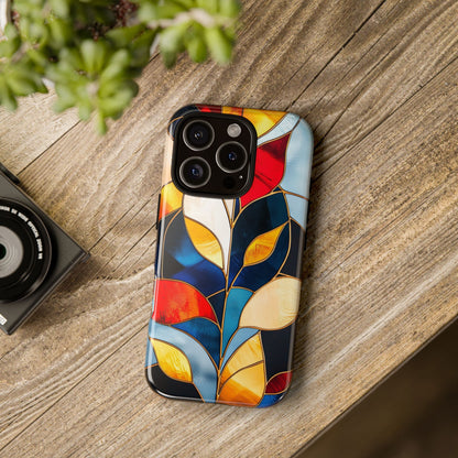 Ember Bloom – Vivid Leaf Mosaic Phone Case for iPhone, Samsung & Pixel