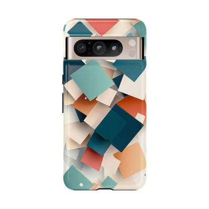 Geometric Cascade – Modern Abstract Blocks Phone Case – iPhone, Google Pixel, Samsung