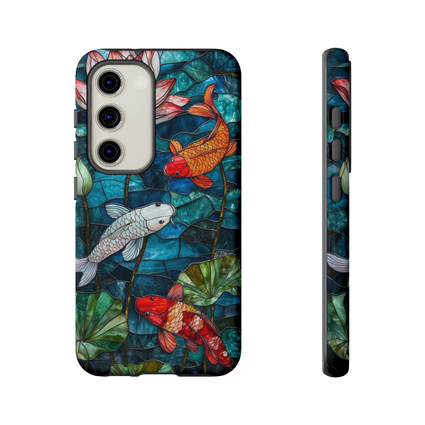 Lotus Serenity" – Koi Pond Stained Glass Case or iPhone, Samsung & Pixel