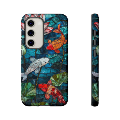 Lotus Serenity" – Koi Pond Stained Glass Case or iPhone, Samsung & Pixel