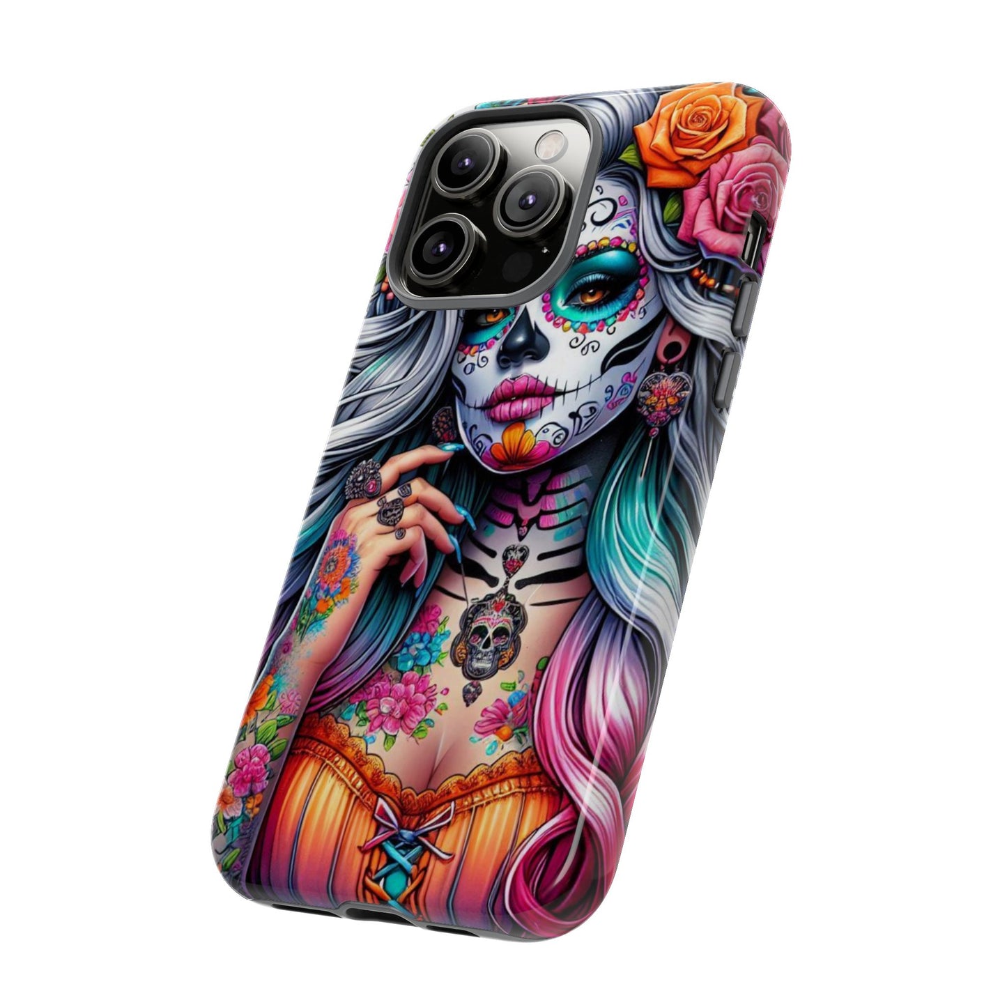 Sugar Skull Goddess – Día de los Muertos Floral Queen Mobile Cover