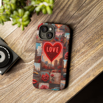 Neon Love Heart & Rose Phone Case