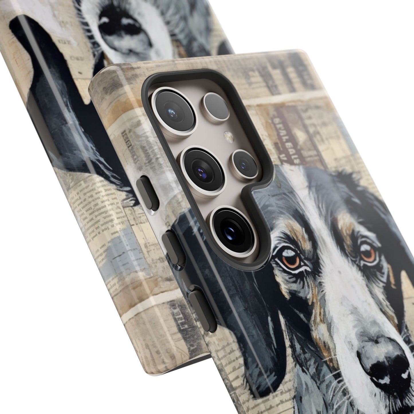 Rustic Dog Portrait – Vintage Collage Style