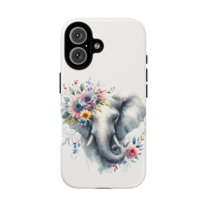 Floral Elephant Mobile Cover – Elegant Watercolor Art