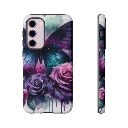 Mystic Bloom – Vibrant Butterfly & Rose Art Mobile Cover