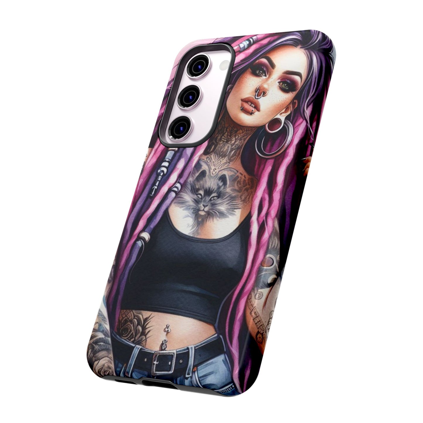 Tattooed Rebel – Gothic Cat Spirit Mobile Cover