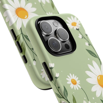 Green Floral Case, Daisy Pattern Design, Iphone Case Design, Perfect Gift For Her