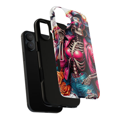 Neon Bones – Retro Skeleton & Vibrant Punk Aesthetic Mobile Cover