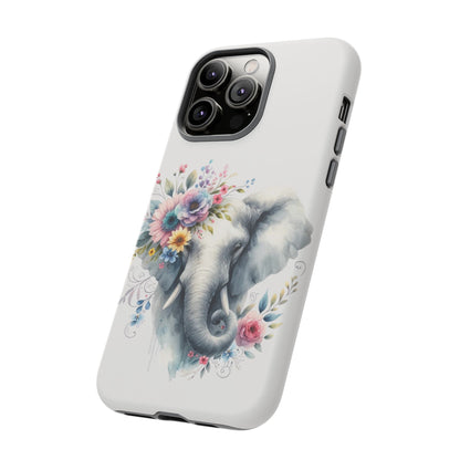 Floral Elephant Mobile Cover – Elegant Watercolor Art
