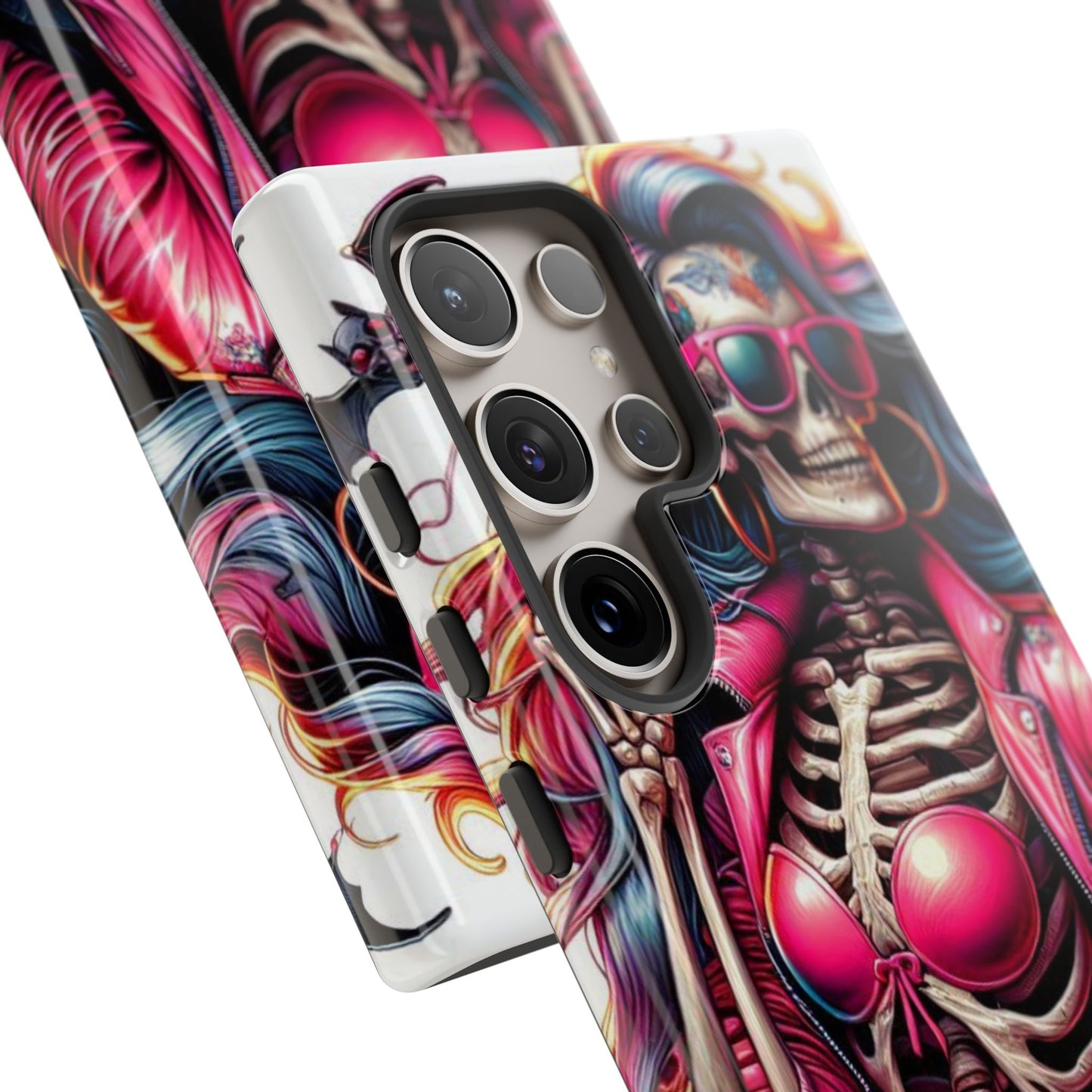 Neon Bones – Retro Skeleton & Vibrant Punk Aesthetic Mobile Cover