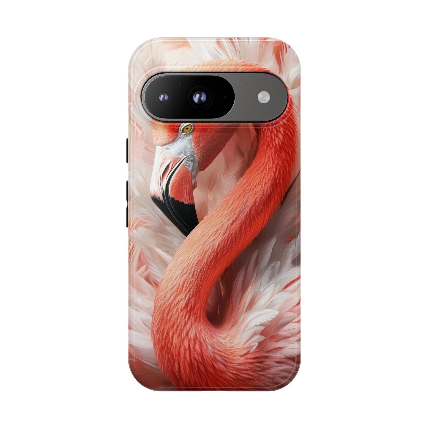 Elegant Flamingo Feather Phone Case for iPhone, Samsung & Google Pixel