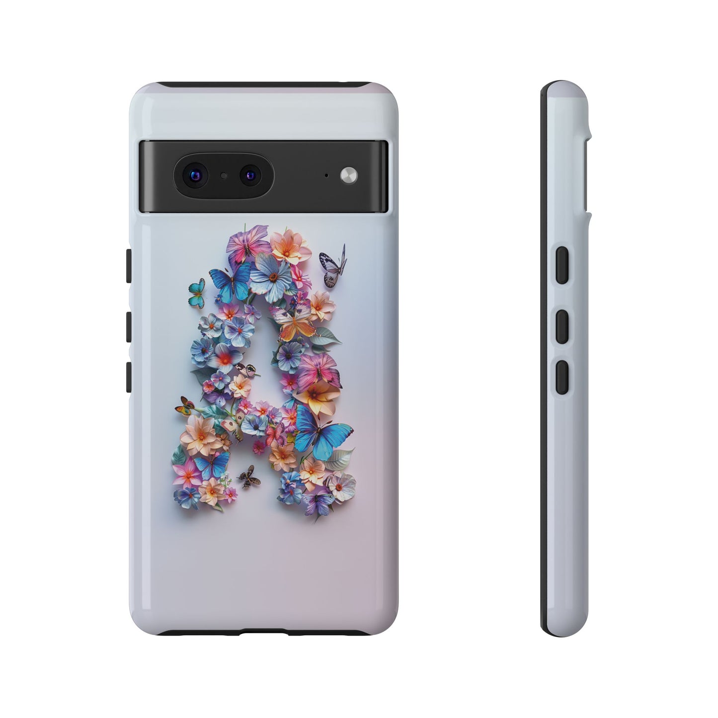 Floral Letter A Phone Case – Personalized Aesthetic Cover for iPhone, Samsung & Google Pixel