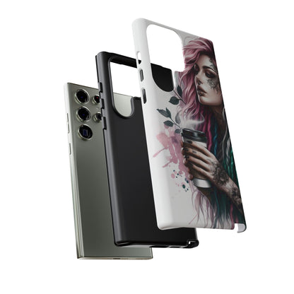 Boho Rebel – Vibrant Dreadlocks & Tattooed Coffee Lover Mobile Cover