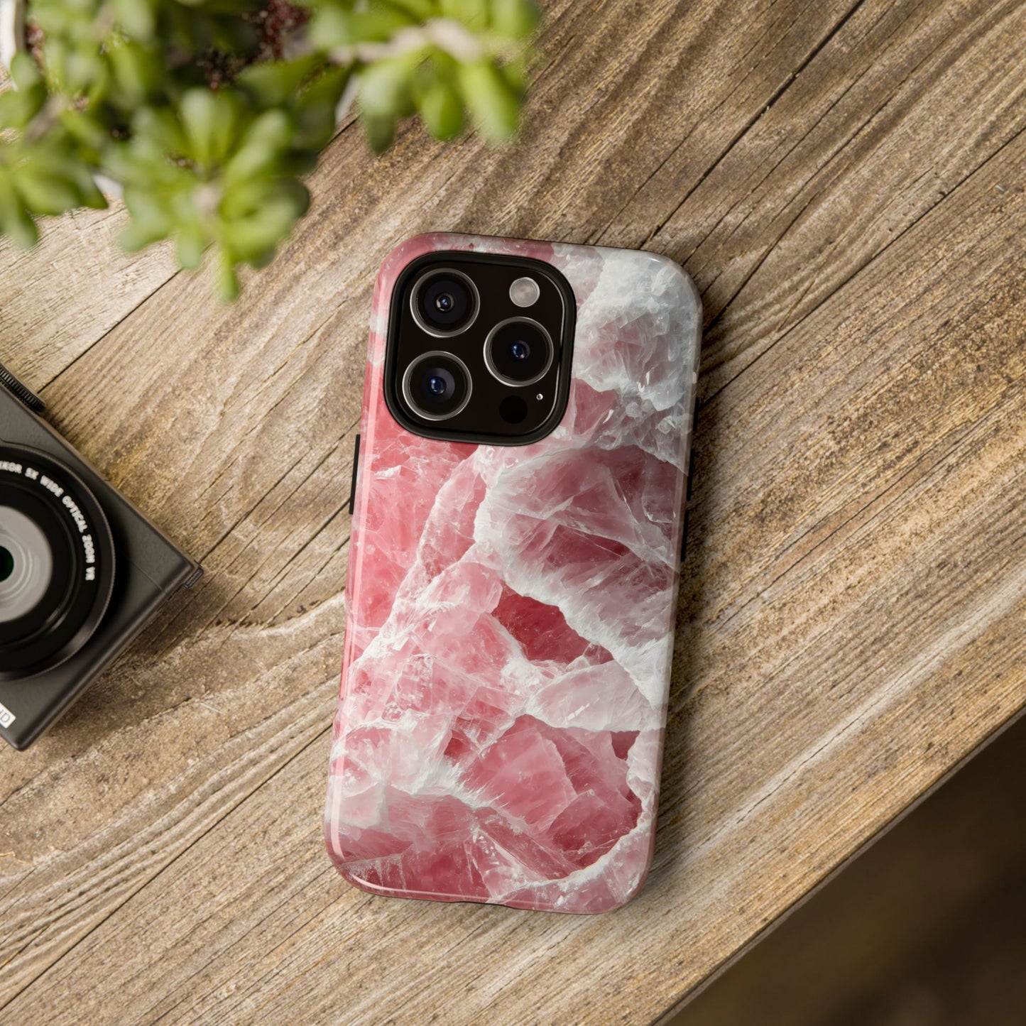 Rose Quartz Crystal Phone Case for iPhone, Samsung & Google Pixel