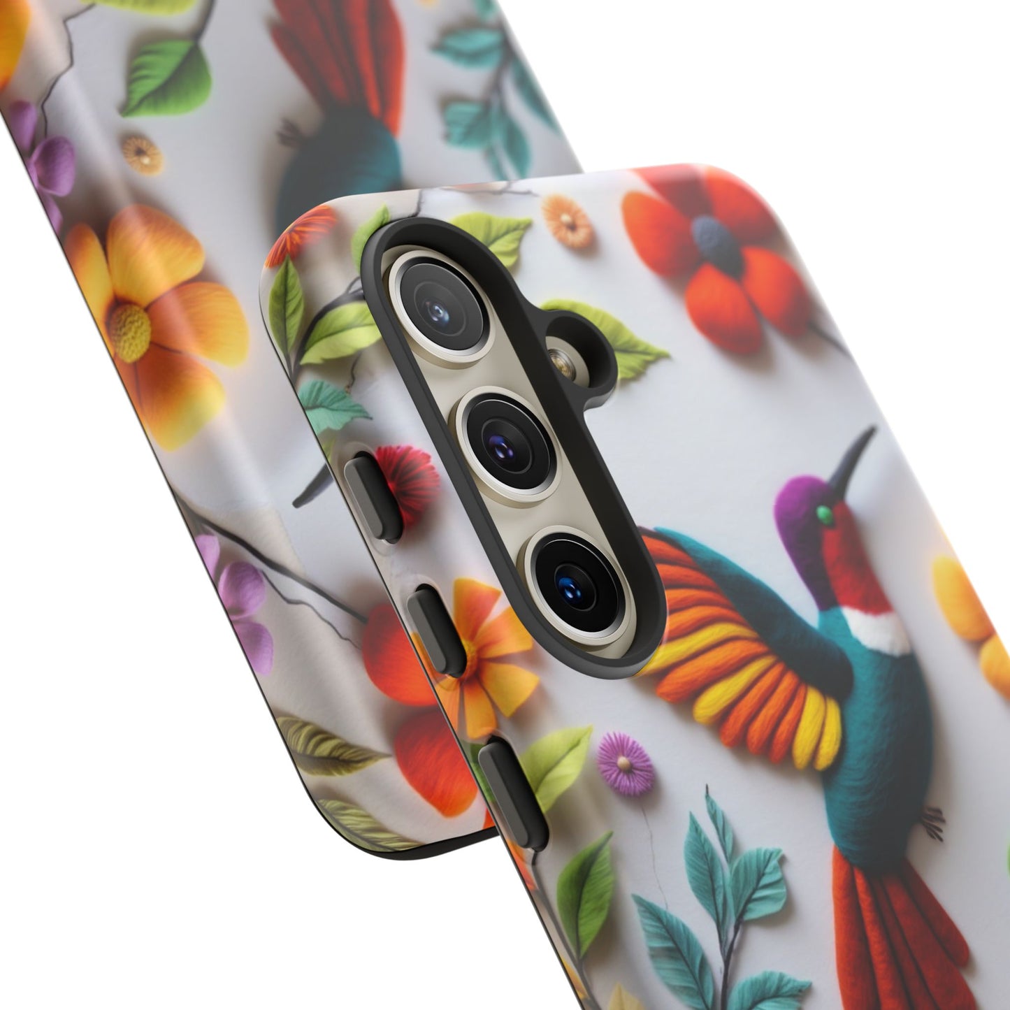 Embroidered Hummingbird with Floral Design | Nature's Elegant Stitch | iPhone 16 Pro