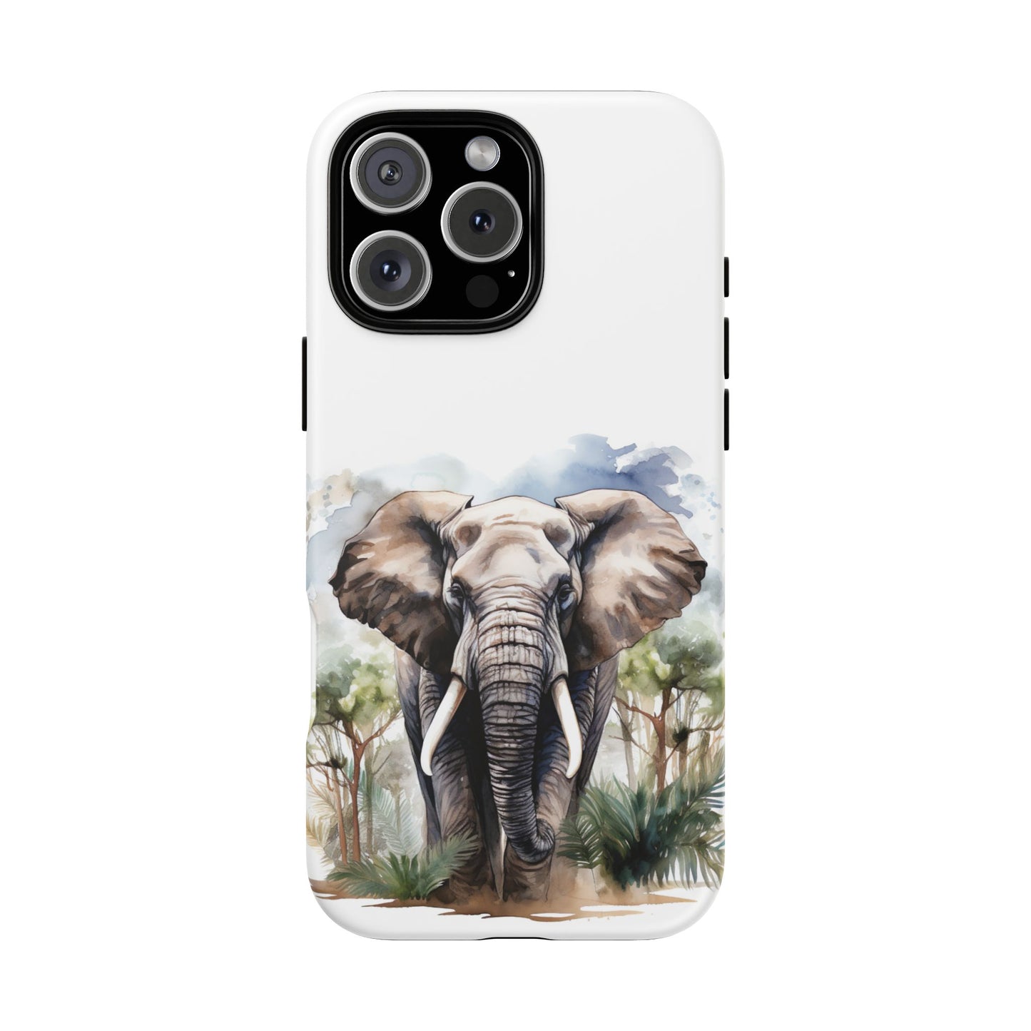 Majestic Watercolor Elephant Mobile Cover – Artistic Wildlife Design