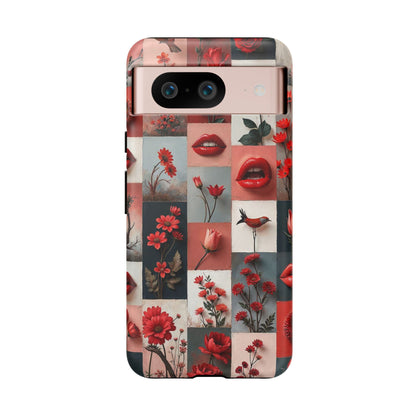 Red Flowers & Lips Collage Phone Case