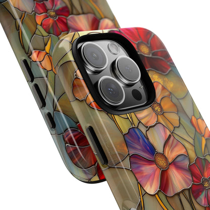 Whispers of Spring – Stained Glass Wildflower Phone Case for iPhone, Samsung & Pixel