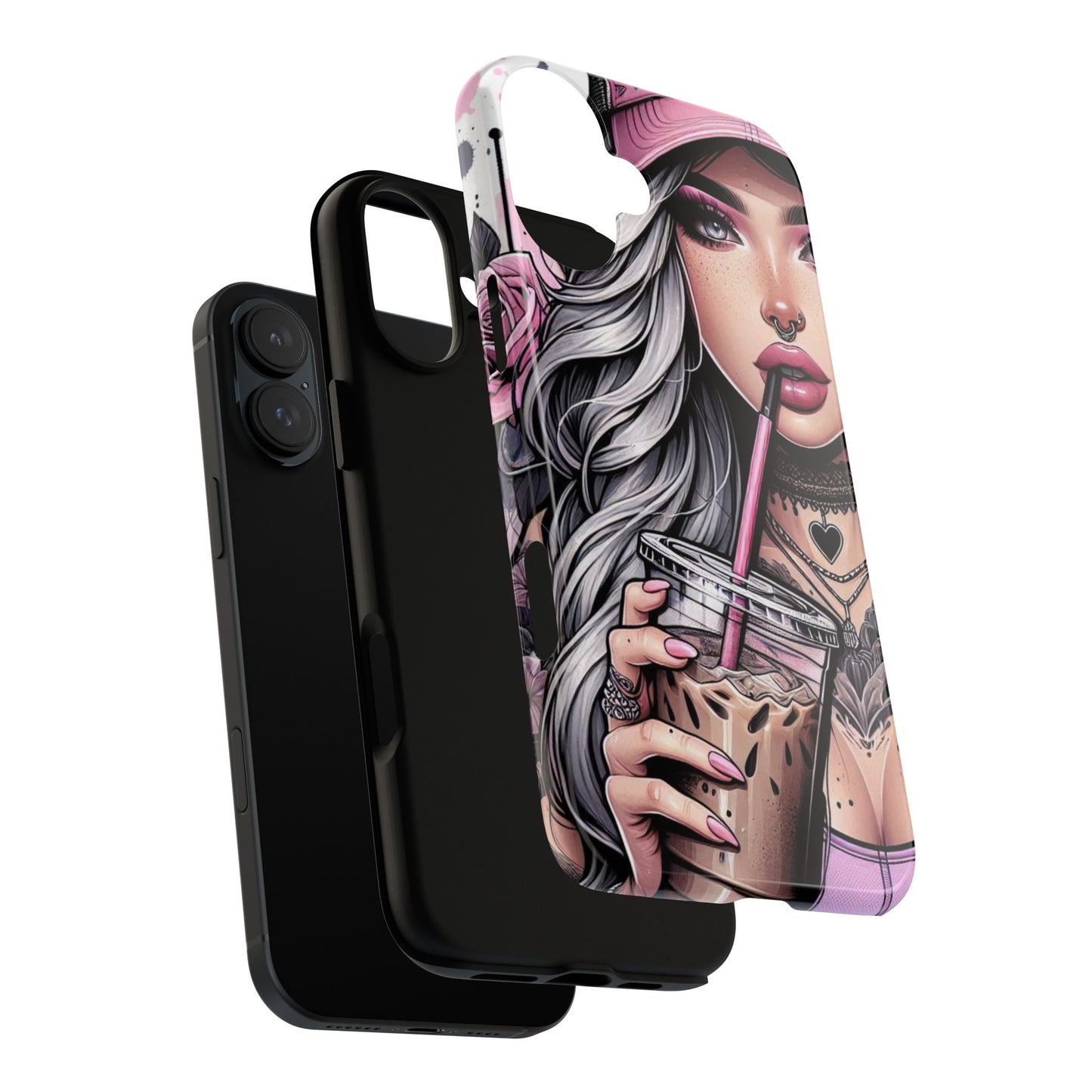 Pink Aesthetic Rebel – Iced Coffee & Inked Beauty Mobile Cover