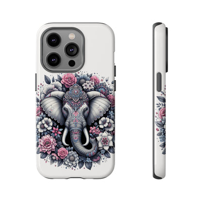 Ornate Floral Elephant Mobile Cover – Elegant Bohemian Art