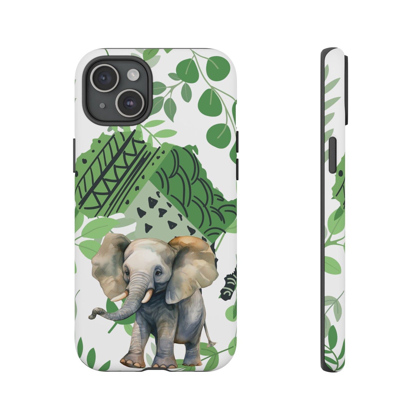 Playful Baby Elephant Mobile Cover – Tropical Boho Art