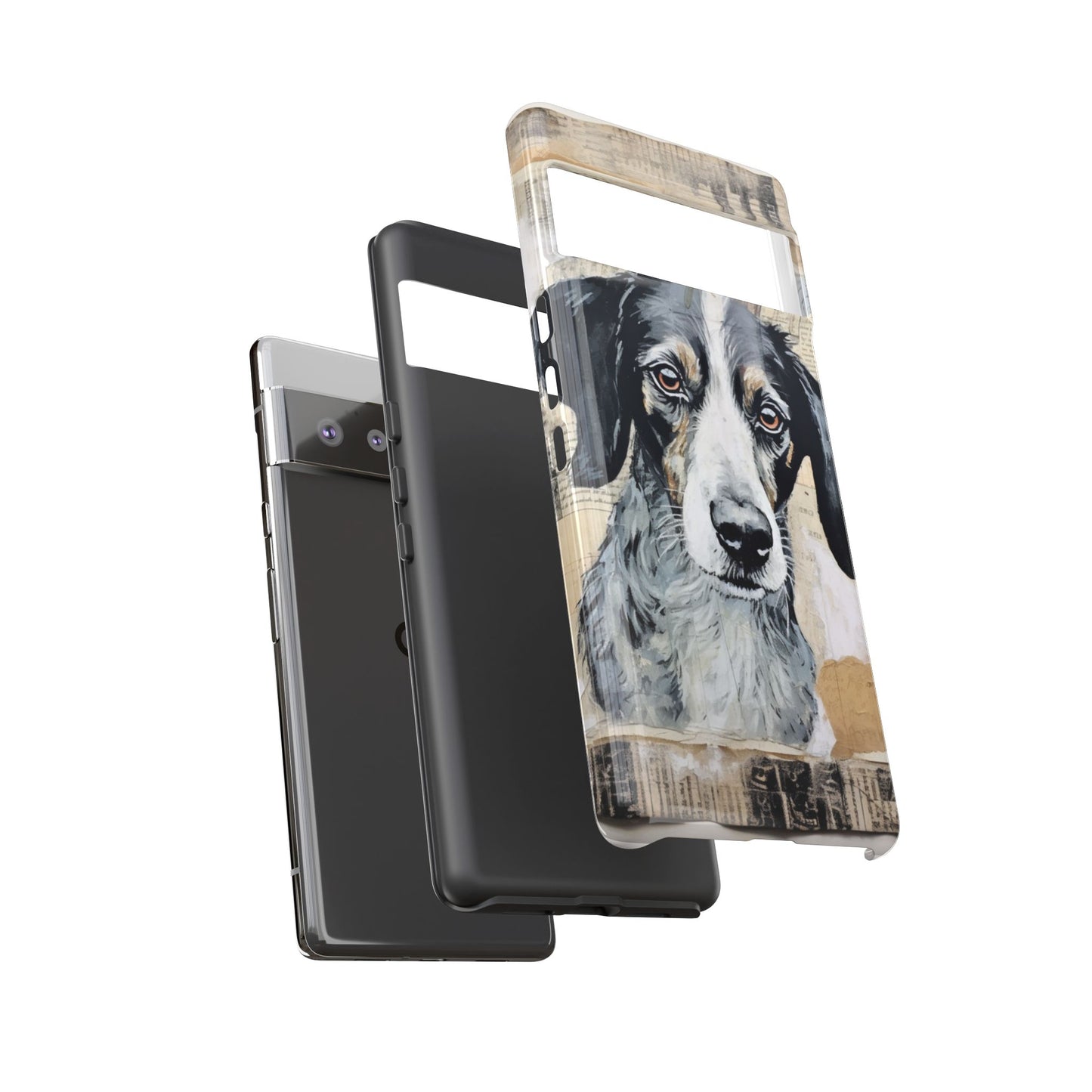 Rustic Dog Portrait – Vintage Collage Style