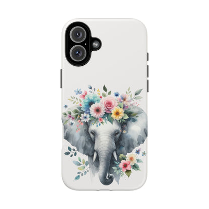 Floral Crown Elephant Mobile Cover – Elegant Watercolor Art