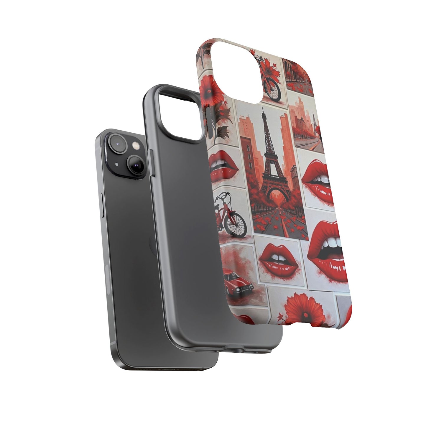 Red Lips & Eiffel Tower Phone Case