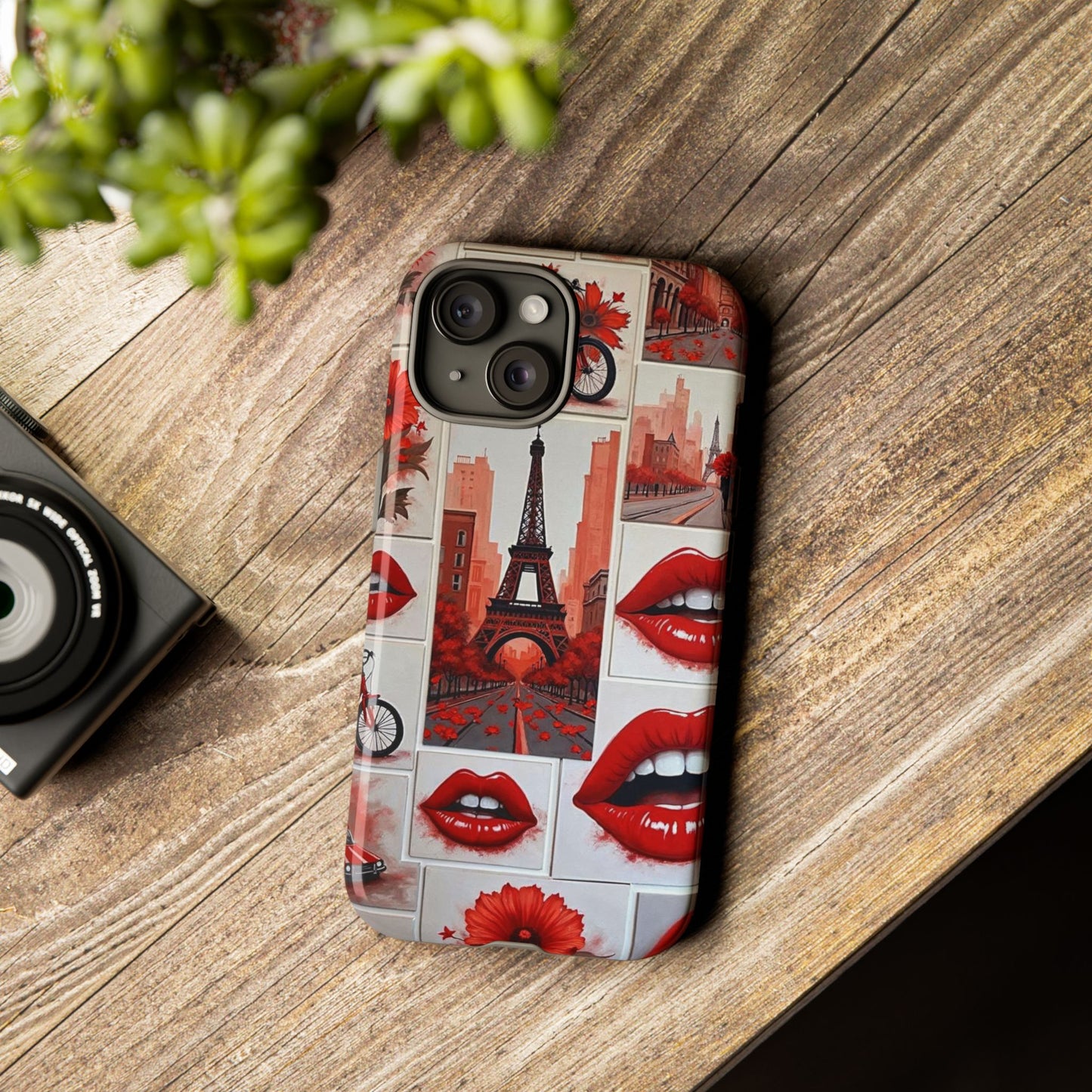 Red Lips & Eiffel Tower Phone Case