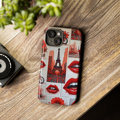 Red Lips & Eiffel Tower Phone Case